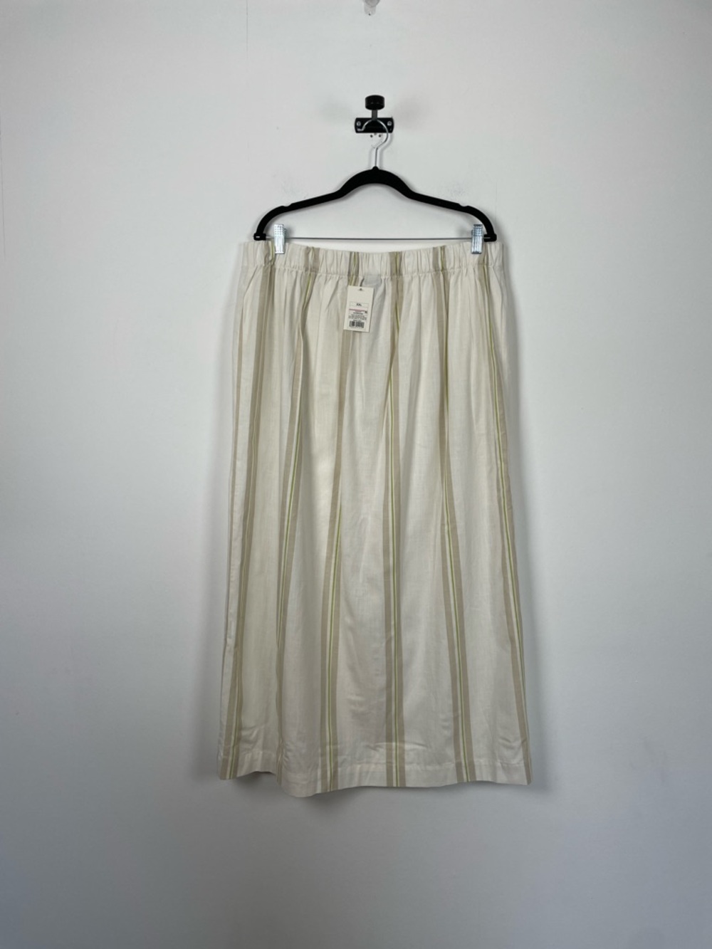 A New Day A Line Slit Front Cream Stripe Maxi Elastic Back Waist Skirt Women XXL - Picture 5 of 8